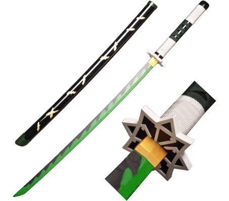 Demon Slayer Cosplay 104 cm Sanemi Shinazugawa Wooden Sword Life Size Replica Katana Perfect for Anime Gift Merchandise Collectibles