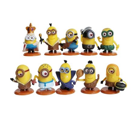 Set of 10 Minions Mini Action Figure Collectible Set Or Cake Topper Minion Decoration Merchandise Toy