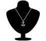 Anchor Shape Sailor Pendant Locket Necklace with Chain Accessory Jewellery Gold Plated for Men