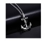 Anchor Shape Sailor Pendant Locket Necklace with Chain Accessory Jewellery Silver Plated for Men