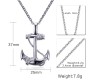 Anchor Shape Sailor Pendant Locket Necklace with Chain Accessory Jewellery Silver Plated for Men