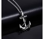 Anchor Shape Sailor Pendant Locket Necklace with Chain Accessory Jewellery Silver Plated for Men