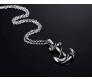 Anchor Shape Sailor Pendant Locket Necklace with Chain Accessory Jewellery Silver Plated for Men