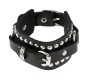 Black PU Leather Bracelet Punk Bracelet Adjustable Goth Cuff Bracelet Gothic Rivet Buckle Wristband for Men Women