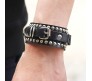 Black PU Leather Bracelet Punk Bracelet Adjustable Goth Cuff Bracelet Gothic Rivet Buckle Wristband for Men Women