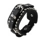 Black PU Leather Bracelet Punk Bracelet Adjustable Goth Cuff Bracelet Gothic Rivet Buckle Wristband for Men Women