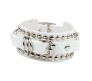 White PU Leather Bracelet Punk Bracelet Adjustable Goth Cuff Bracelet Gothic Rivet Buckle Wristband for Men Women