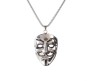 V For Vendetta Anonymous Mask Hacker Gamer Pendant Long Silver Necklace for Boys and Men