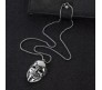 V For Vendetta Anonymous Mask Hacker Gamer Pendant Long Silver Necklace for Boys and Men