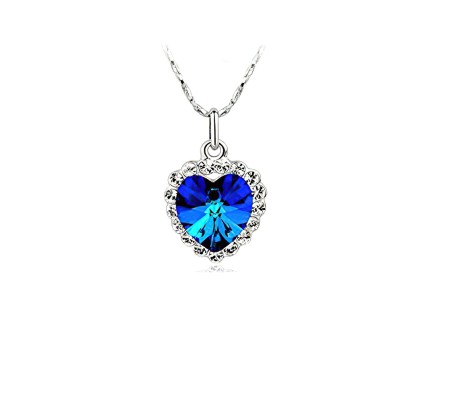 Heart of the Ocean Neclace Titanic Blue Stone Pendant Jewellery Necklace for Women