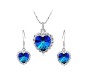 Heart of the Ocean Neclace Set Titanic Blue Stone Pendant Earring Jewellery Necklace for Women