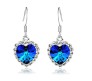 Heart of the Ocean Neclace Set Titanic Blue Stone Pendant Earring Jewellery Necklace for Women