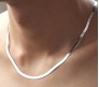 Combo Set of 2 Snake Chain 18 Inch Gold Silver Plated Flat Necklace for Men and Women