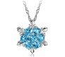 Frozen Snowflake Inspired Ocean Blue Pendant Necklace Princess Jewelry Accessories Dark Blue for Girls & Women