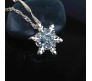 Frozen Snowflake Inspired Ocean Blue Pendant Necklace Princess Jewelry Accessories Light Blue for Girls & Women