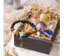 7 Chakra Natural Stones Reiki Healing Meditation and Protection 6mm Crystal Beads Multicolor Bracelet for Men and Women