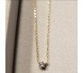 Cubic Zircon Solitaire Single Diamond Necklace Chain For Women, Single Stone Gold Chain for Women Jewellery, Valentine Gift for Girls