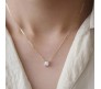 Cubic Zircon Solitaire Single Diamond Necklace Chain For Women, Single Stone Gold Chain for Women Jewellery, Valentine Gift for Girls