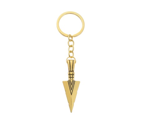 Spear Arrow Shape Gold Metal Keychain Key Chain for Car Bikes Key Ring