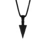 HQ Black Spear Arrow Shape Pendant Locket with Chain Necklace Stylish Stainless Steel for Boys and Mens