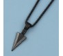 HQ Black Spear Arrow Shape Pendant Locket with Chain Necklace Stylish Stainless Steel for Boys and Mens