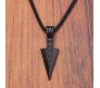 HQ Black Spear Arrow Shape Pendant Locket with Chain Necklace Stylish Stainless Steel for Boys and Mens