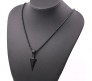 HQ Black Spear Arrow Shape Pendant Locket with Chain Necklace Stylish Stainless Steel for Boys and Mens