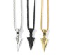 HQ Combo Set of 3 Spear Arrow Shape Pendant Locket with Chain Necklace Stylish Stainless Steel Silver Gold Black for Boys and Mens