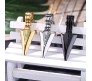 HQ Combo Set of 3 Spear Arrow Shape Pendant Locket with Chain Necklace Stylish Stainless Steel Silver Gold Black for Boys and Mens