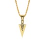 HQ Gold Spear Arrow Shape Pendant Locket with Chain Necklace Stylish Stainless Steel for Boys and Mens