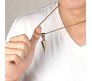 HQ Gold Spear Arrow Shape Pendant Locket with Chain Necklace Stylish Stainless Steel for Boys and Mens