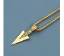 HQ Gold Spear Arrow Shape Pendant Locket with Chain Necklace Stylish Stainless Steel for Boys and Mens