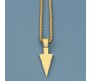 HQ Gold Spear Arrow Shape Pendant Locket with Chain Necklace Stylish Stainless Steel for Boys and Mens