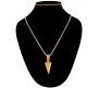 HQ Gold Spear Arrow Shape Pendant Locket with Chain Necklace Stylish Stainless Steel for Boys and Mens