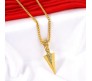 HQ Gold Spear Arrow Shape Pendant Locket with Chain Necklace Stylish Stainless Steel for Boys and Mens