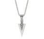 HQ Silver Spear Arrow Shape Pendant Locket with Chain Necklace Stylish Stainless Steel for Boys and Mens