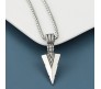 HQ Silver Spear Arrow Shape Pendant Locket with Chain Necklace Stylish Stainless Steel for Boys and Mens