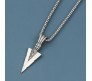 HQ Silver Spear Arrow Shape Pendant Locket with Chain Necklace Stylish Stainless Steel for Boys and Mens