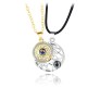 Magnetic Sun Moon Matching Couple Necklace Set 100 I love You Languages Gold Silver Pendant Chain Jewellery Boy Friend BF 2 PCs for Couples Men and Women