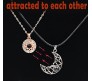 Magnetic Sun Moon Matching Couple Necklace Set 100 I love You Languages Gold Silver Pendant Chain Jewellery Boy Friend BF 2 PCs for Couples Men and Women