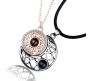 Magnetic Sun Moon Matching Couple Necklace Set 100 I love You Languages Rose Gold Black Pendant Chain Jewellery Boy Friend BF 2 PCs for Couples Men and Women