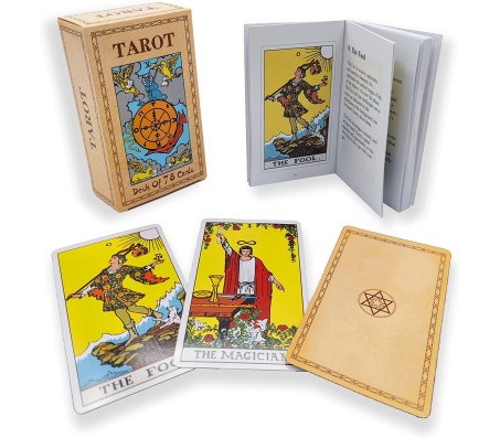 Tarot Cards Deck with Guide Book for Beginners and Advanced, Includes Colorful Guidebook, Traditional Tarot Cards 78 Deck (Classic Yellow)