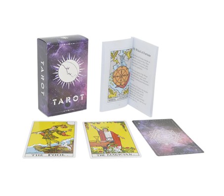 Original Tarot Cards Deck with Guide Book for Beginners, Alternative to Rider Waite Tarot Deck, Includes Colorful Guidebook, Traditional Tarot Cards 78 Deck (Purple Starry Sky)