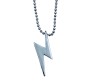 Lightning Flash Bolt Pendant Charm Necklace Silver Stainless Steel Pendant for Men and Boys