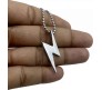 Lightning Flash Bolt Pendant Charm Necklace Silver Stainless Steel Pendant for Men and Boys