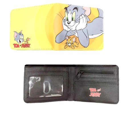 Cartoon Tom Jerry Stylish Printed Design Purse PU Leather Wallet For Kids Men & Boys D1