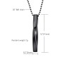 3D Twisted Cuboid Vertical Bar/Stick Stainless Steel Locket Black Pendant Necklace for Boys and Men