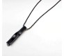 3D Twisted Cuboid Vertical Bar/Stick Stainless Steel Locket Black Pendant Necklace for Boys and Men