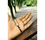 3D Twisted Cuboid Vertical Bar/Stick Stainless Steel Locket Black Pendant Necklace for Boys and Men