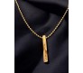 3D Twisted Cuboid Vertical Bar/Stick Stainless Steel Locket Gold Pendant Necklace for Boys and Men